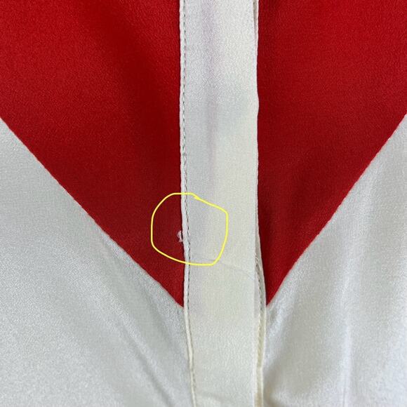 Line & Dot Silk Color Block Button Down - Picture 4 of 8